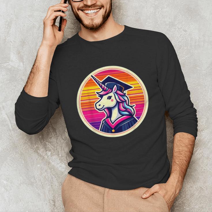 Unicorn University Graduation Graduating School Girl Cute Unisex Long Sleeve T-Shirt