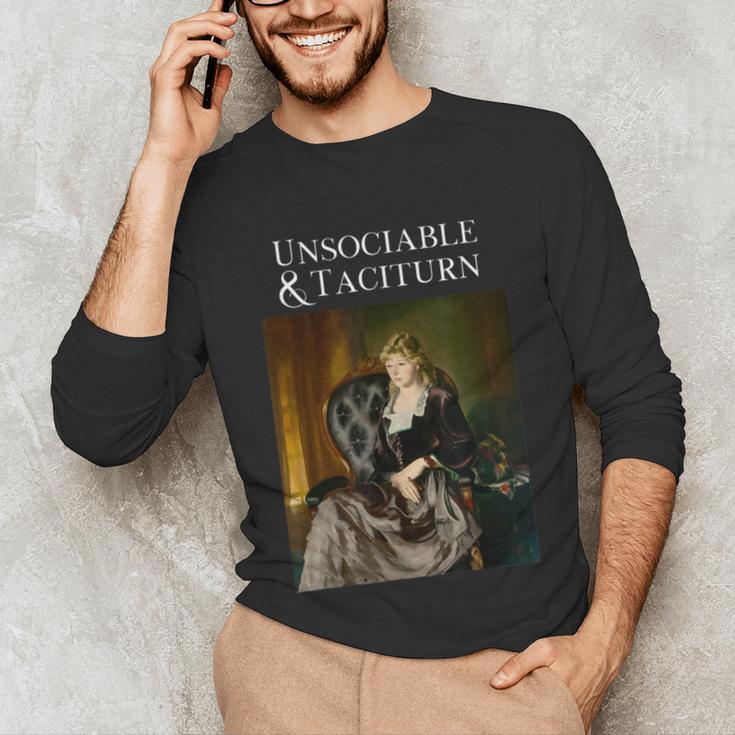 Unsociable And Taciturn Jane Austin Quote Book Classic Lit Unisex Long Sleeve T-Shirt