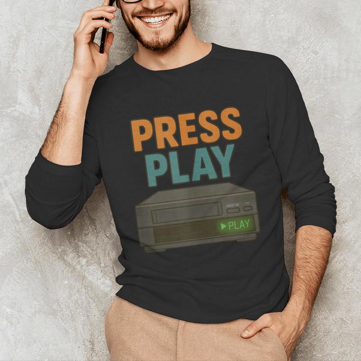 VHS Cassette Retro Analog Nostalgia Theme Unisex Long Sleeve T-Shirt VHS Cassette Retro Analog Nostalgia Theme Unisex Long Sleeve T-Shirt