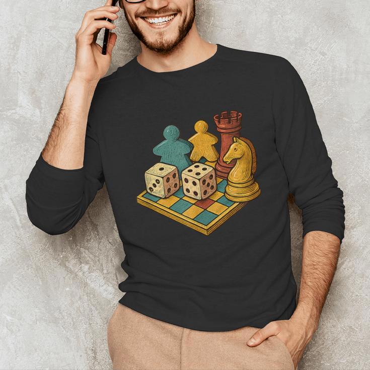 Vintage Board Game Art – Tabletop Nostalgia Unisex Long Sleeve T-Shirt