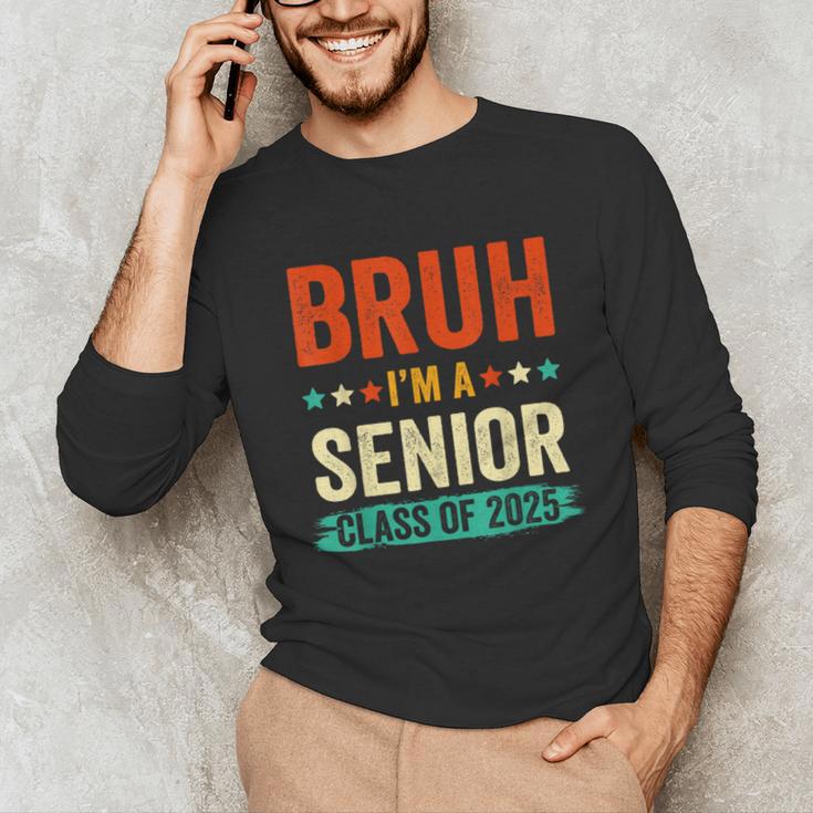 Vintage Bruh I'm A Senior Class Of 2025 Graduation Women Men Unisex Long Sleeve T-Shirt
