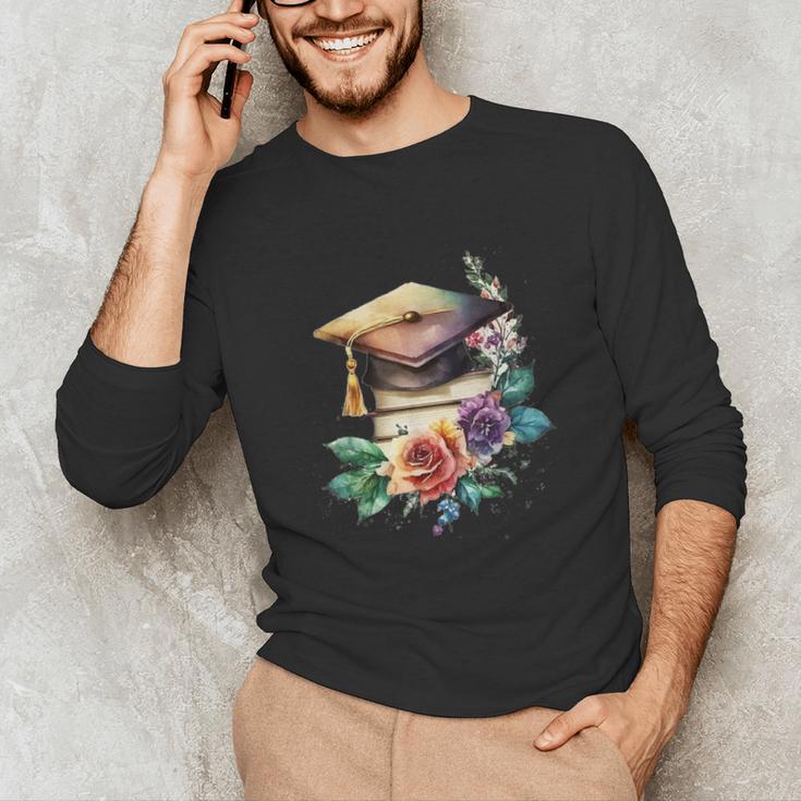 Vintage Hat High School College Graduate Graduation Unisex Long Sleeve T-Shirt