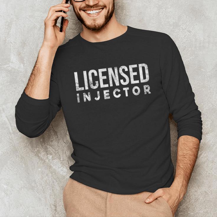 Vintage Licensed Injector Graduation Licensed Nurse Injector Unisex Long Sleeve T-Shirt
