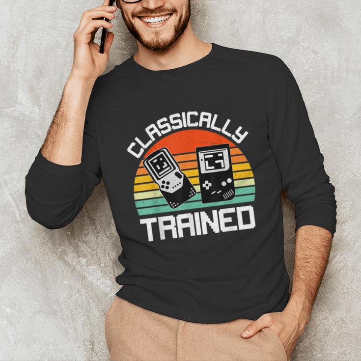 Vintage Retro Classically Trained Video Game 90s Nostalgia Unisex Long Sleeve T-Shirt Vintage Retro Classically Trained Video Game 90s Nostalgia Unisex Long Sleeve T-Shirt
