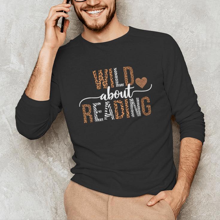 Wild About Reading Books Reader Lover Librarian Bookworm Unisex Long Sleeve T-Shirt