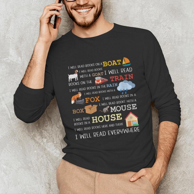 I Will Read Books On a Boat & Everywhere Reading Unisex Long Sleeve T-Shirt