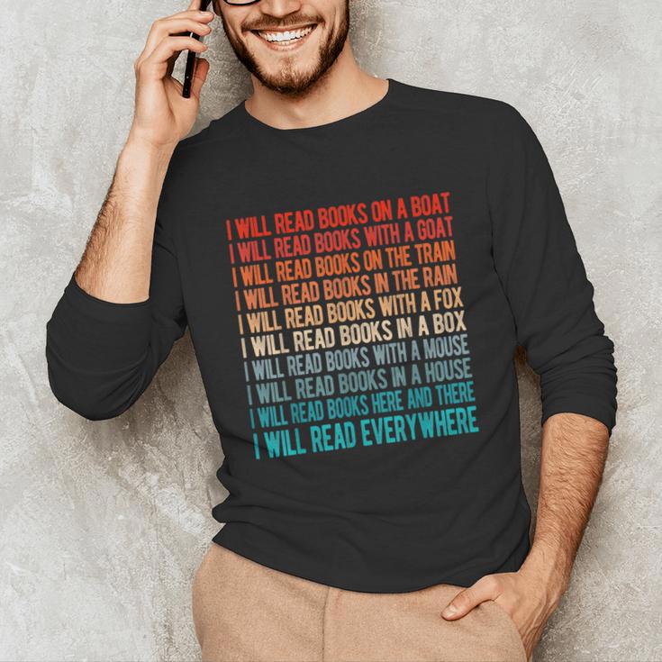 I Will Read Books On A Boat Kids Reading Unisex Long Sleeve T-Shirt