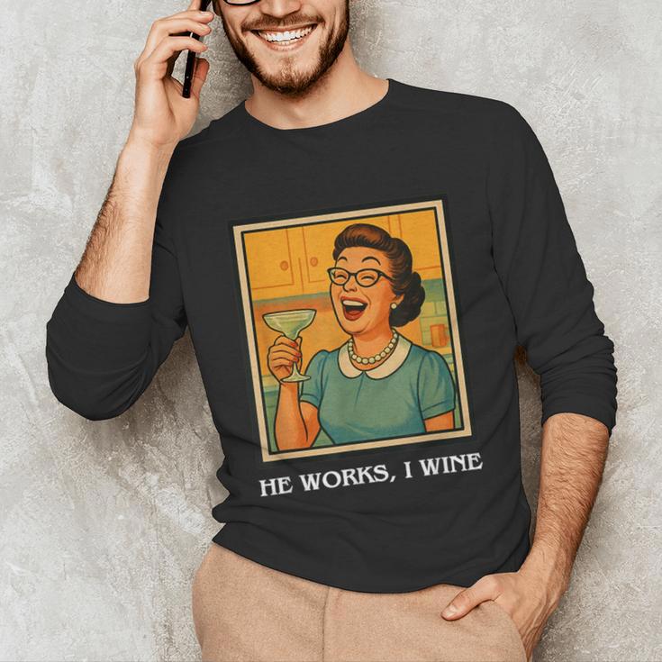 I Wine Housewife Retro Nostalgia Classic 1950s Vintage Humor Unisex Long Sleeve T-Shirt I Wine Housewife Retro Nostalgia Classic 1950s Vintage Humor Unisex Long Sleeve T-Shirt