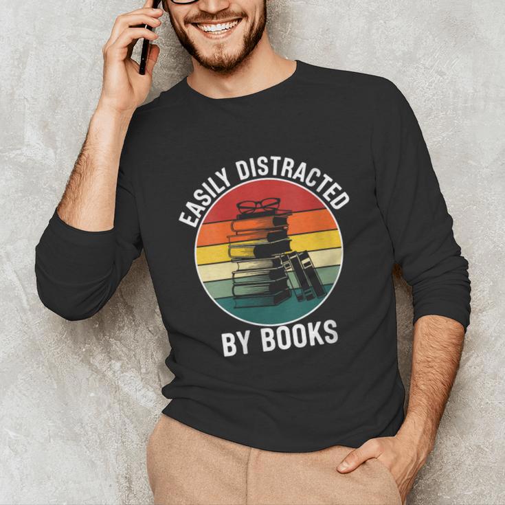 Women's Easily Distracted By Books Unisex Long Sleeve T-Shirt