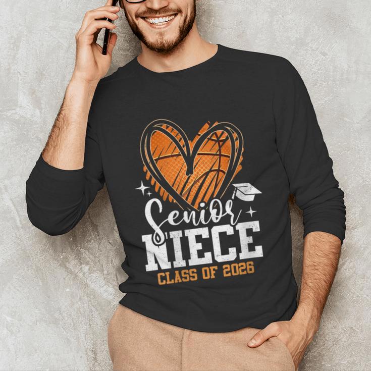 Women's Senior Niece Class Of 2026 Basketball Graduation Heart Unisex Long Sleeve T-Shirt