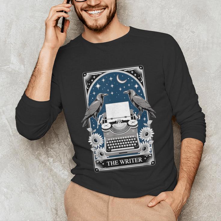 The Writer Typewriter Crow Writing Journalist Book Writer Unisex Long Sleeve T-Shirt The Writer Typewriter Crow Writing Journalist Book Writer Unisex Long Sleeve T-Shirt