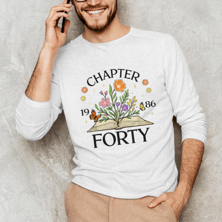 1986 Chapter Forty 40th Birthday Wildflower Book Unisex Long Sleeve T-Shirt