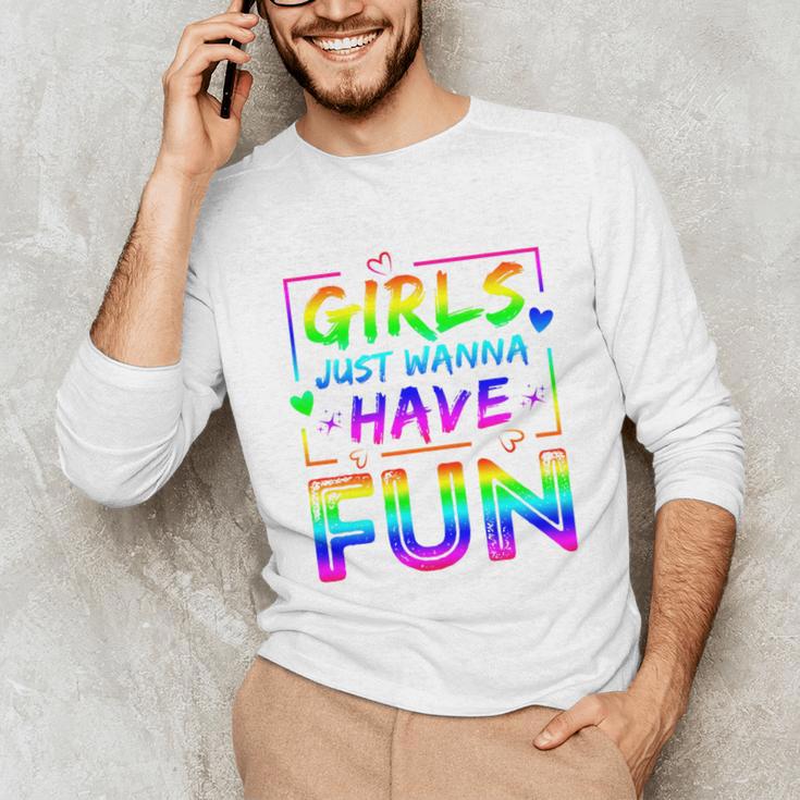 80's Girls Just Wanna Have Fun Nostalgia 1980s Style Premium Tri-Blend Unisex Long Sleeve T-Shirt