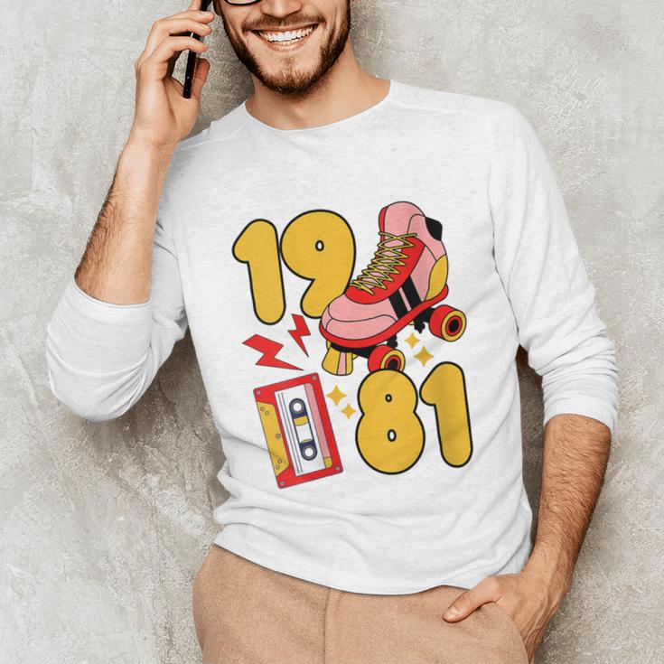 80s Vibes Mixed Tapes & Roller Skates 1981 Nostalgia Retro Unisex Long Sleeve T-Shirt