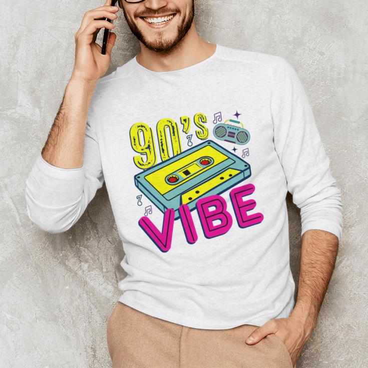 90's Vibe Retro Style Cassette Tape Nostalgia 1990s Party Unisex Long Sleeve T-Shirt