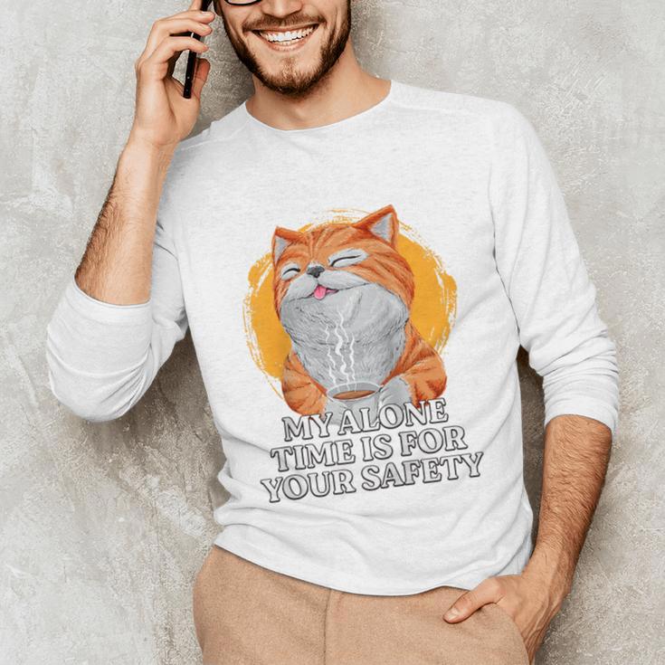 My Alone Time Is For Your Safety Coffee Lover Introvert Raglan Baseball Tee Unisex Long Sleeve T-Shirt