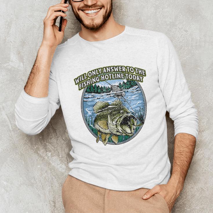 Answer To Fishing Hotline Introvert Humor Antisocial Raglan Baseball Tee Unisex Long Sleeve T-Shirt Answer To Fishing Hotline Introvert Humor Antisocial Raglan Baseball Tee Unisex Long Sleeve T-Shirt