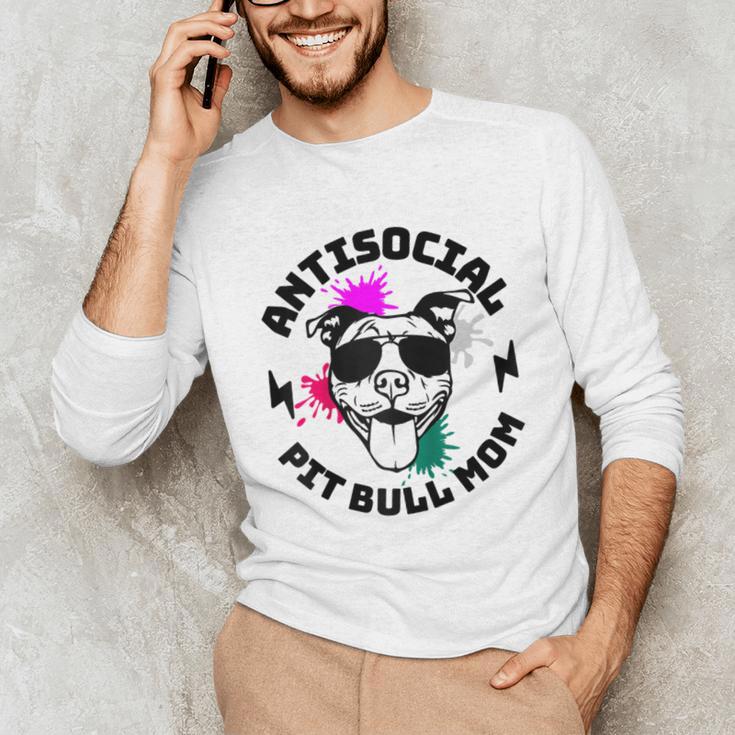Antisocial Pit Bull Mom Pittie Introvert Dog Lover Pit Bull Raglan Baseball Tee Unisex Long Sleeve T-Shirt