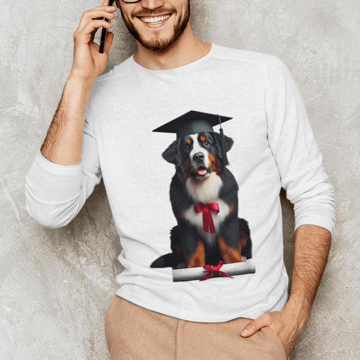 Bernese Mountain Dog Graduation Cap Graduate Training School For Men Women Girls Kids Unisex Long Sleeve T-Shirt