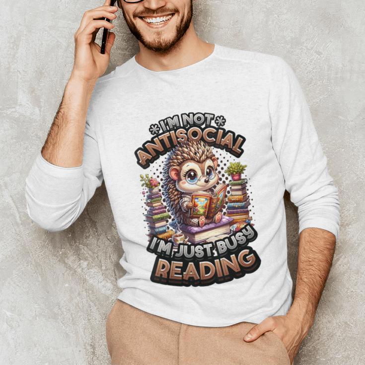 Book Lover Hedgehog Reading Books Introvert Bookworm Unisex Long Sleeve T-Shirt Book Lover Hedgehog Reading Books Introvert Bookworm Unisex Long Sleeve T-Shirt