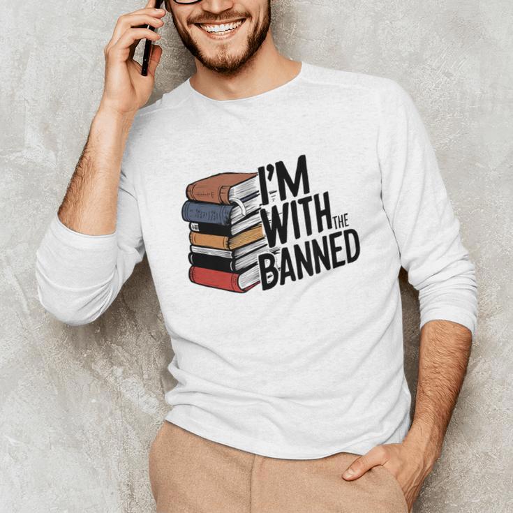 Book Lovers Im With The Banned Books For Reading Librarian Unisex Long Sleeve T-Shirt Book Lovers Im With The Banned Books For Reading Librarian Unisex Long Sleeve T-Shirt