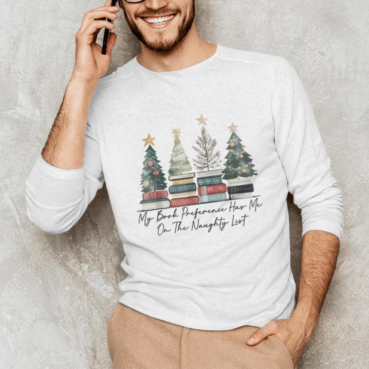 My Book Preference Has Me On The Naughty List Christmas Tree Unisex Long Sleeve T-Shirt
