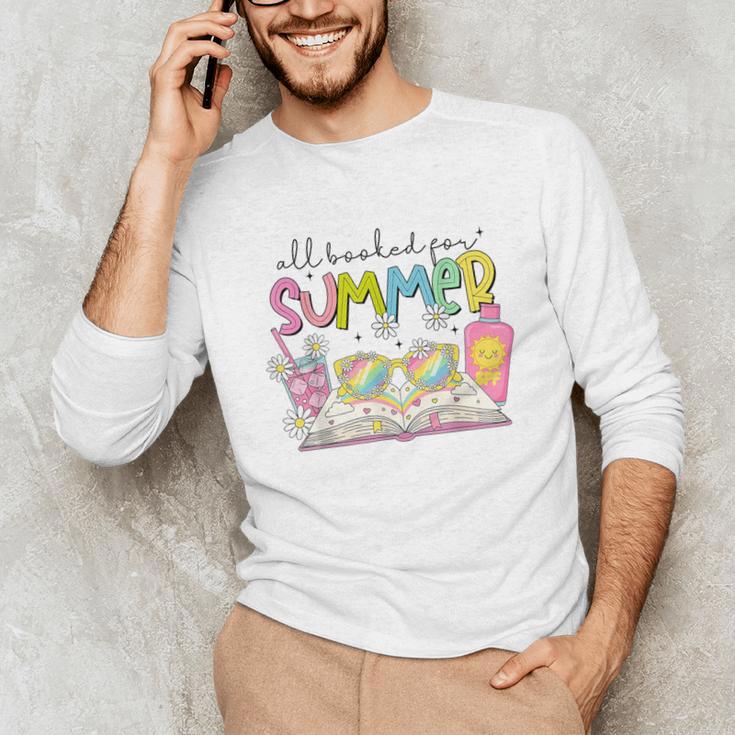 All Booked For Summer Reading Beach Floral Bookish Book Girl Unisex Long Sleeve T-Shirt