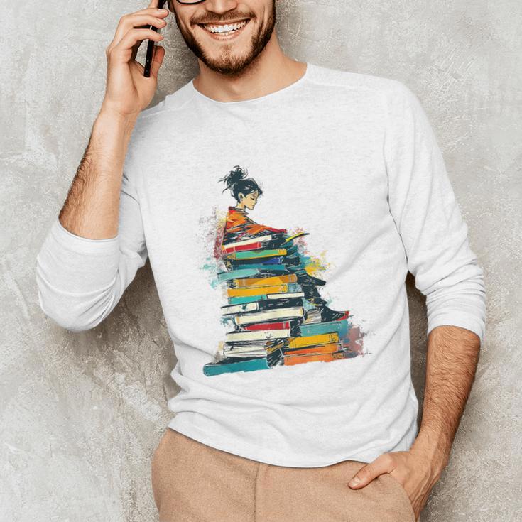 Books Abstract Artist Women Art Painting Books Unisex Long Sleeve T-Shirt