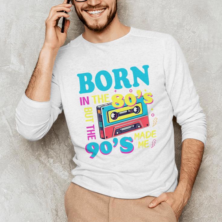 Born In The 80's But 90's Made Me Nostalgia Cassette Tape Premium Tri-Blend Unisex Long Sleeve T-Shirt