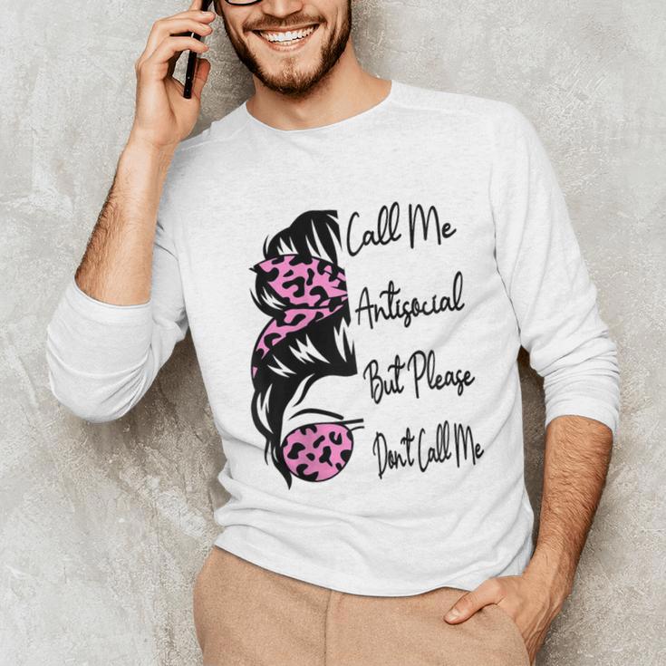 Call Me Antisocial But Please Don't Call Me Introvert Raglan Baseball Tee Unisex Long Sleeve T-Shirt