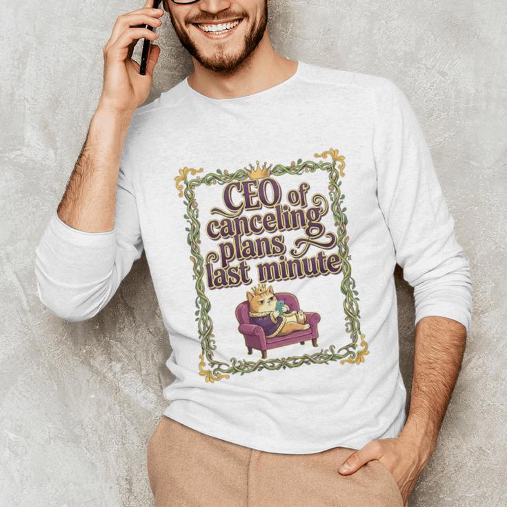 CEO Of Canceling Plans Flake Introvert Friend Premium Tri-Blend Unisex Long Sleeve T-Shirt