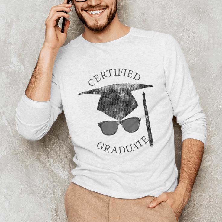 Certified Graduate Vintage Mortarboard Graduation Unisex Long Sleeve T-Shirt
