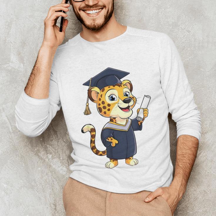 Cheetah Graduation Cute Kindergarten Elementary High School Unisex Long Sleeve T-Shirt