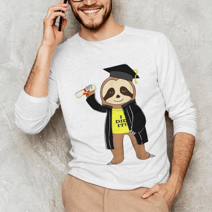 Class Of 2022 Sloth Graduation Masters College High School Unisex Long Sleeve T-Shirt