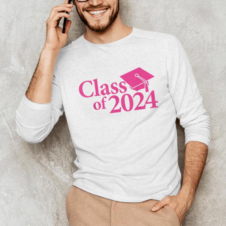 Class Of 2024 Pink For Girls And Women Graduation Unisex Long Sleeve T-Shirt
