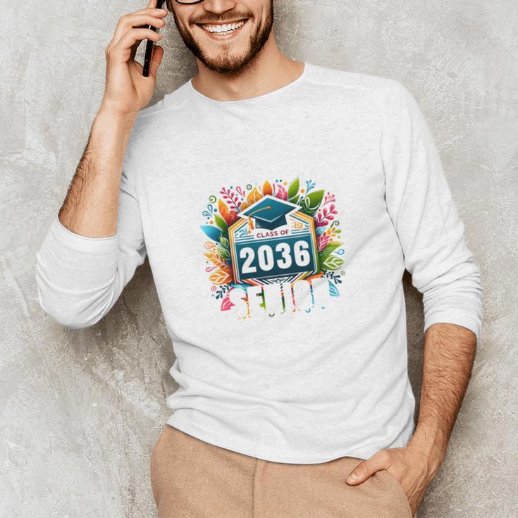 Class Of 2036 Graduation School Vintage Senior 2036 Unisex Long Sleeve T-Shirt