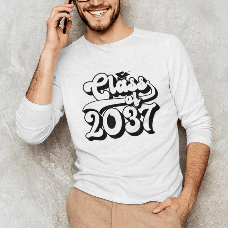 Class Of 2037 Senior Retro 2037 Grad Graduate Graduation Unisex Long Sleeve T-Shirt