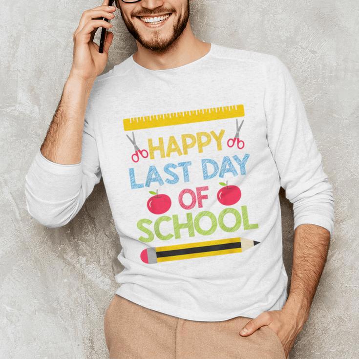 Cool Stylish Happy Last Day Of School Shirt Graduation Unisex Long Sleeve T-Shirt