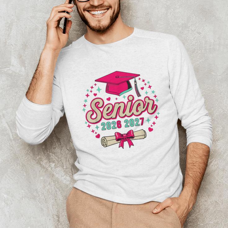 Coquette Pink Bow Senior 2026 2027 Graduation Unisex Long Sleeve T-Shirt