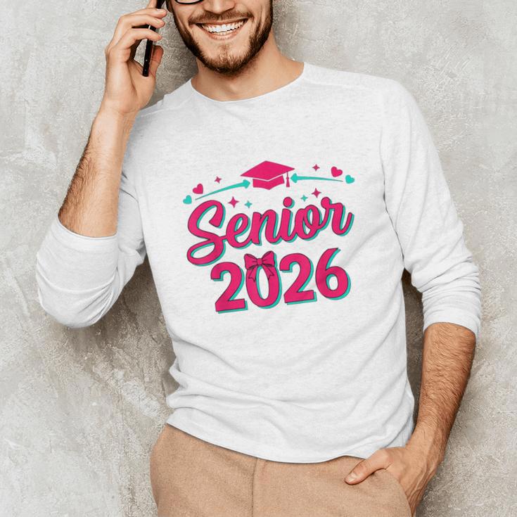 Coquette Pink Bow Senior 2026 Class Of Graduation Unisex Long Sleeve T-Shirt