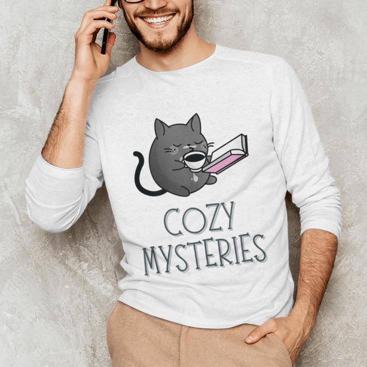 Cozy Mysteries Coffee And Novel For Book Lovers Unisex Long Sleeve T-Shirt Cozy Mysteries Coffee And Novel For Book Lovers Unisex Long Sleeve T-Shirt
