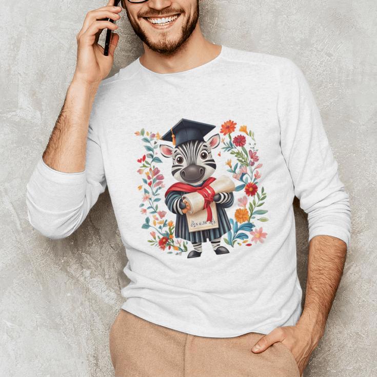 Cute Graduation Zebra Holding DiplomaShirt Unisex Long Sleeve T-Shirt