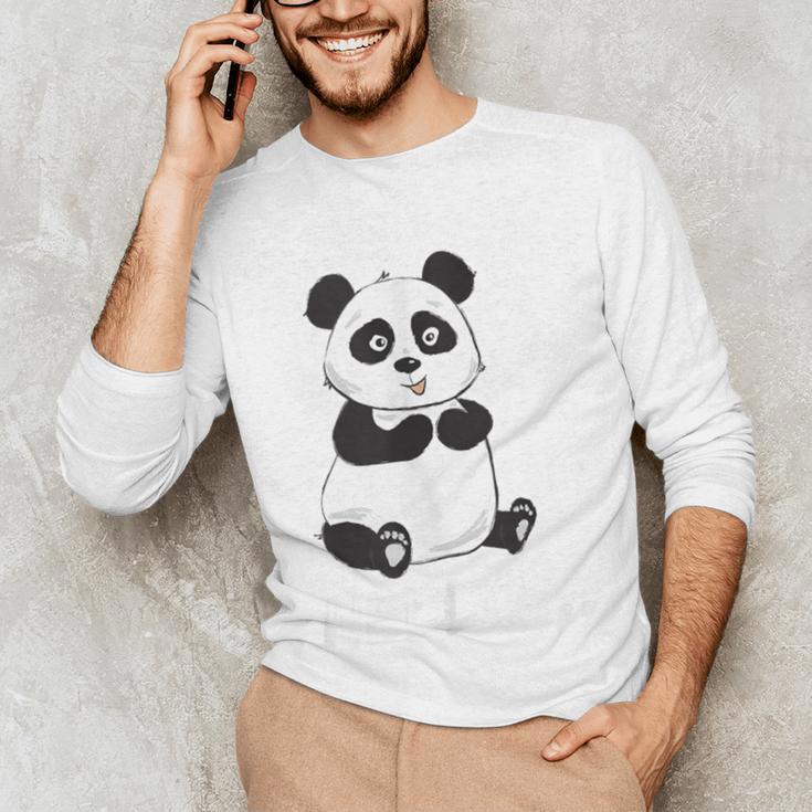 Cute Introvert Vibes – Panda Hello & Goodbye Unisex Long Sleeve T-Shirt
