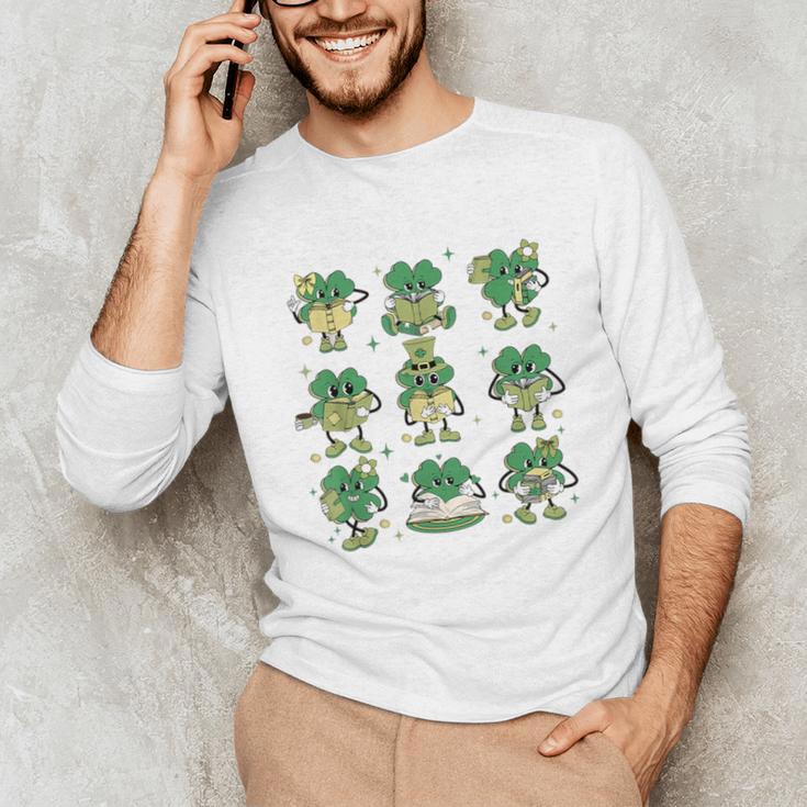 Cute Shamrock Reading Books St Patrick's Day Teacher Reading Unisex Long Sleeve T-Shirt Cute Shamrock Reading Books St Patrick's Day Teacher Reading Unisex Long Sleeve T-Shirt