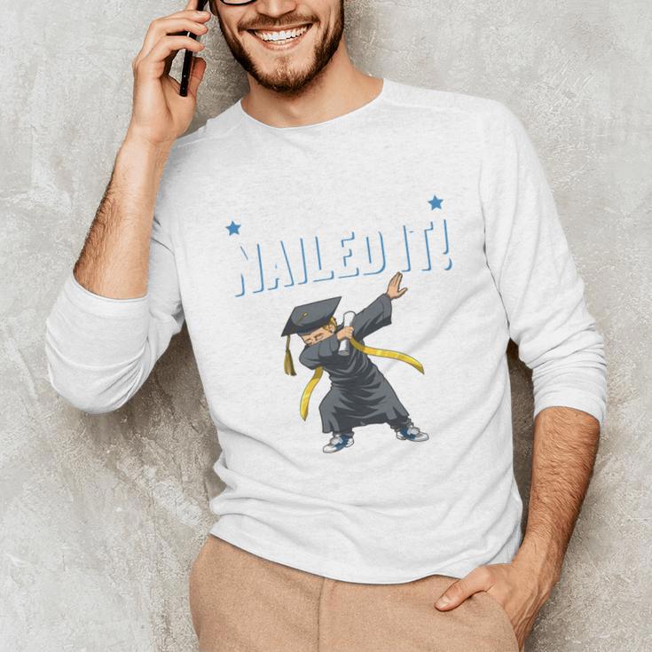Dabbing Graduation Class Of 2025 Boy Kindergarten Nailed It Unisex Long Sleeve T-Shirt