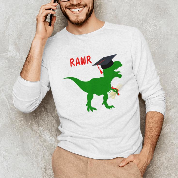 Dinosaur Rawr Diploma Graduate Graduation Unisex Long Sleeve T-Shirt