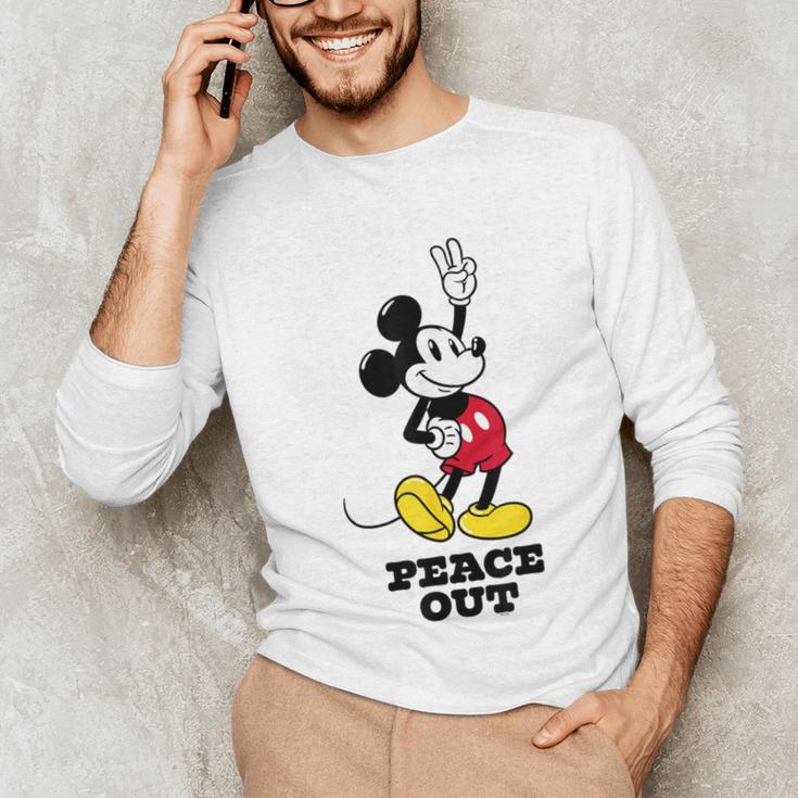 Disney Mickey Mouse Peace Out Totally Retro Graduation Unisex Long Sleeve T-Shirt