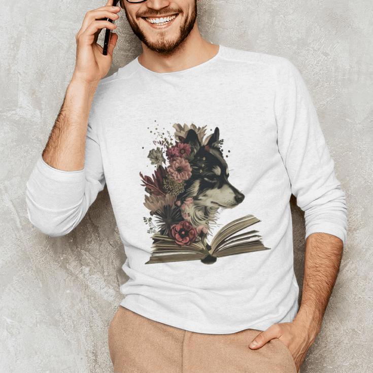Dog Book Flower Unisex Long Sleeve T-Shirt