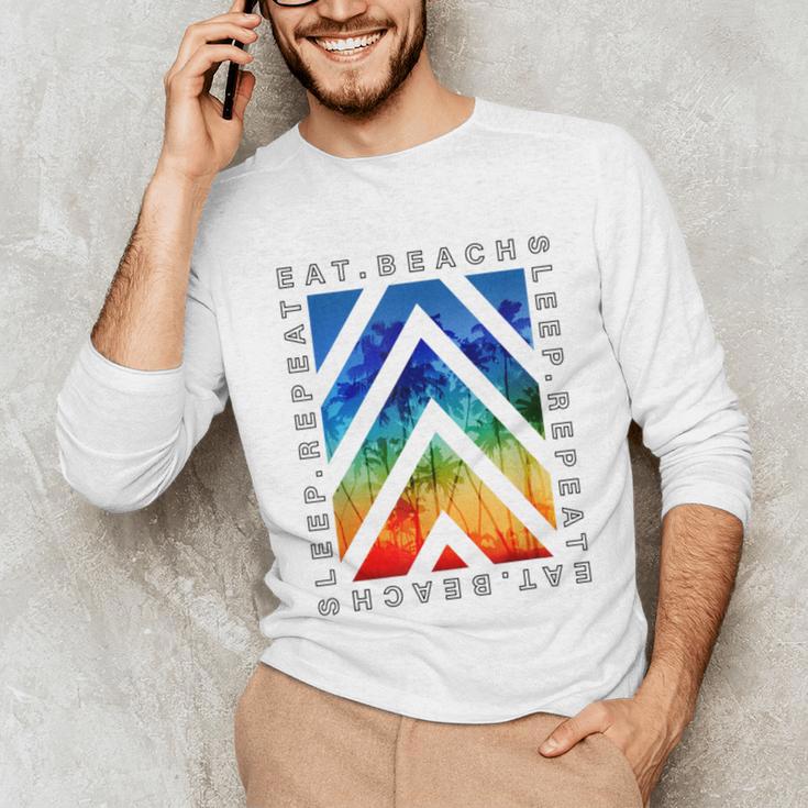 Eat Beach Sleep Repeat Summer Vacation Graduation Tees Men Women Kids Unisex Long Sleeve T-Shirt