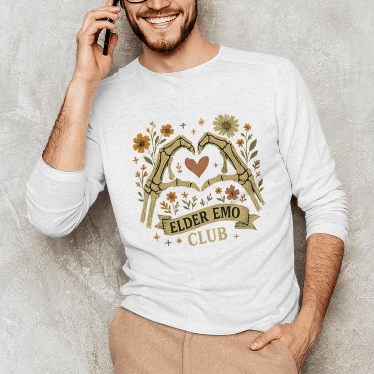 Elder Emo Club Skeleton Hands Heart Nostalgia Premium Tri-Blend Unisex Long Sleeve T-Shirt Elder Emo Club Skeleton Hands Heart Nostalgia Premium Tri-Blend Unisex Long Sleeve T-Shirt